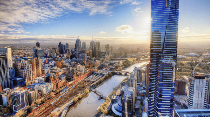 Skyline of Melbourne city