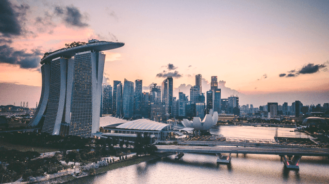 Skyline of Singapore city